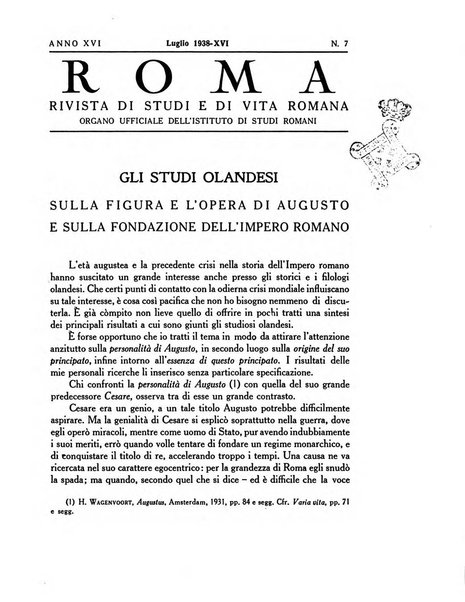 Roma rivista di studi e di vita romana