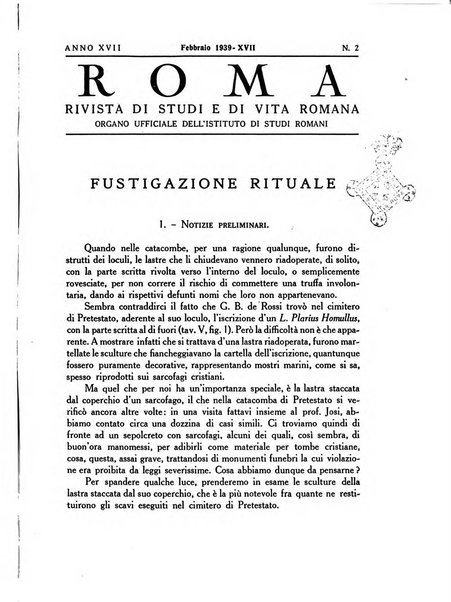 Roma rivista di studi e di vita romana