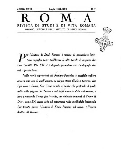 Roma rivista di studi e di vita romana