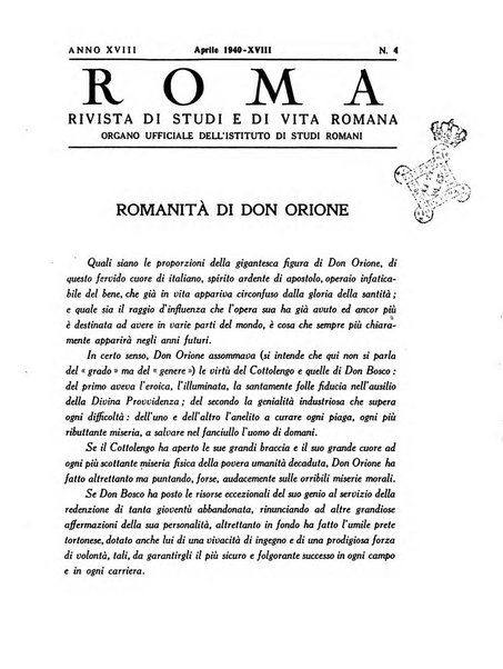 Roma rivista di studi e di vita romana