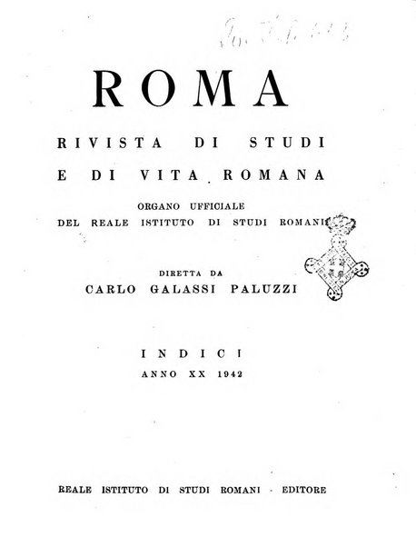 Roma rivista di studi e di vita romana