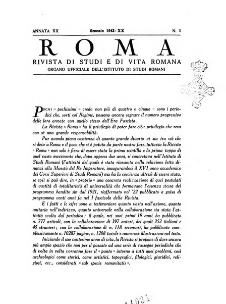 Roma rivista di studi e di vita romana