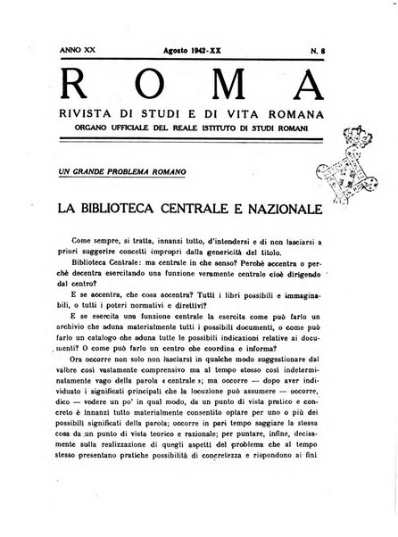 Roma rivista di studi e di vita romana