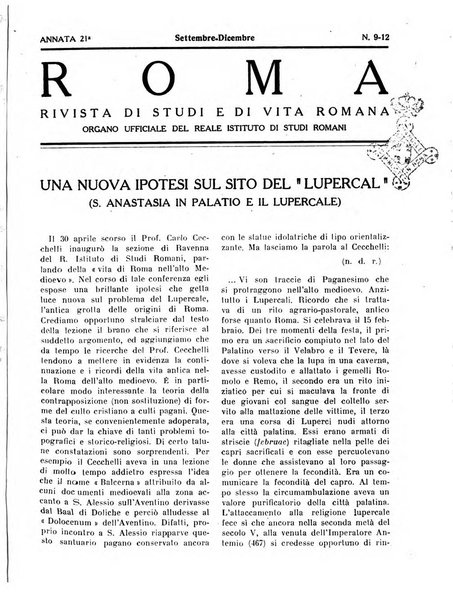 Roma rivista di studi e di vita romana