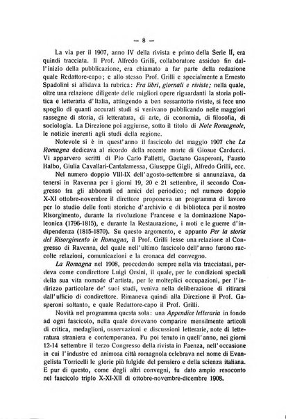 La Romagna rivista mensile di storia e di lettere diretta da Gaetano Gasperoni e da Luigi Orsini