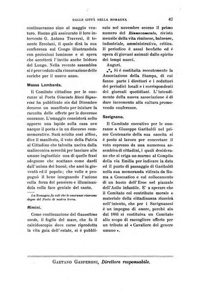 La Romagna rivista mensile di storia e di lettere diretta da Gaetano Gasperoni e da Luigi Orsini