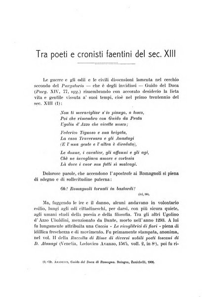 La Romagna rivista mensile di storia e di lettere diretta da Gaetano Gasperoni e da Luigi Orsini