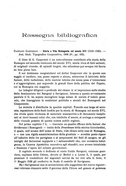 La Romagna rivista mensile di storia e di lettere diretta da Gaetano Gasperoni e da Luigi Orsini