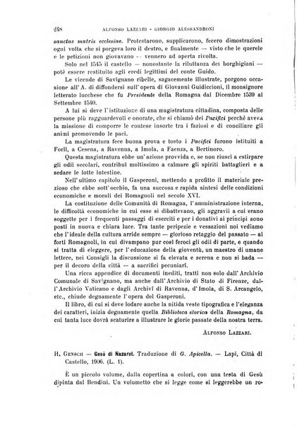 La Romagna rivista mensile di storia e di lettere diretta da Gaetano Gasperoni e da Luigi Orsini