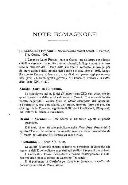 La Romagna rivista mensile di storia e di lettere diretta da Gaetano Gasperoni e da Luigi Orsini