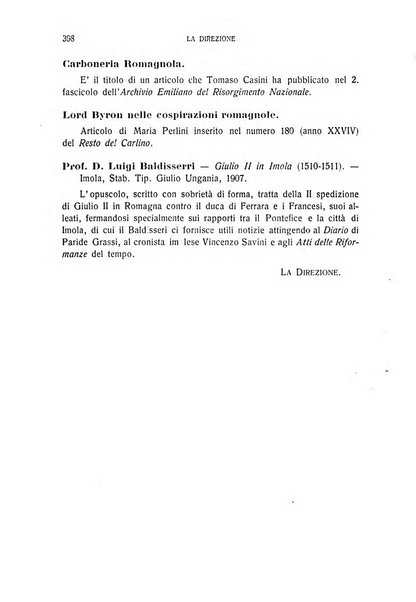 La Romagna rivista mensile di storia e di lettere diretta da Gaetano Gasperoni e da Luigi Orsini