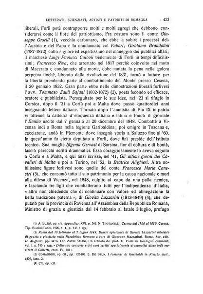 La Romagna rivista mensile di storia e di lettere diretta da Gaetano Gasperoni e da Luigi Orsini