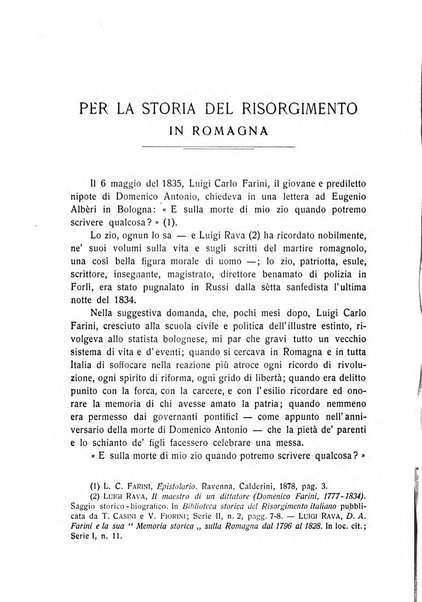 La Romagna rivista mensile di storia e di lettere diretta da Gaetano Gasperoni e da Luigi Orsini