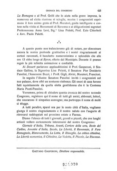 La Romagna rivista mensile di storia e di lettere diretta da Gaetano Gasperoni e da Luigi Orsini