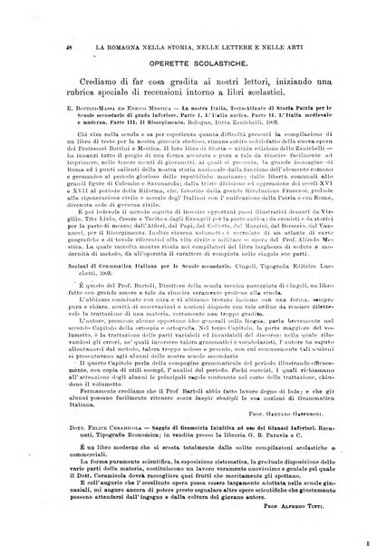 La Romagna rivista mensile di storia e di lettere diretta da Gaetano Gasperoni e da Luigi Orsini