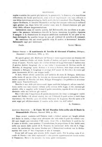 La Romagna rivista mensile di storia e di lettere diretta da Gaetano Gasperoni e da Luigi Orsini