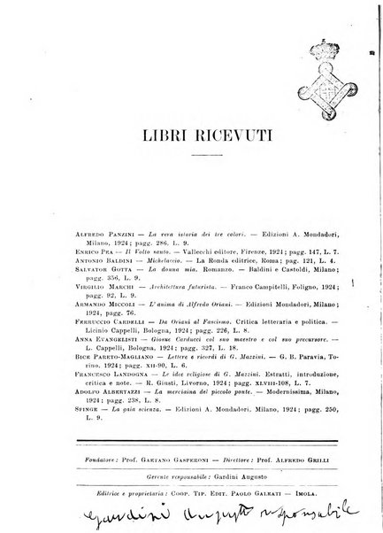 La Romagna rivista mensile di storia e di lettere diretta da Gaetano Gasperoni e da Luigi Orsini