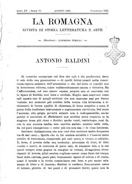 La Romagna rivista mensile di storia e di lettere diretta da Gaetano Gasperoni e da Luigi Orsini