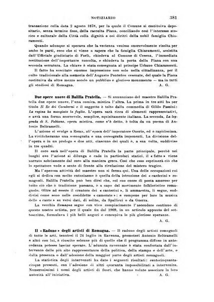 La Romagna rivista mensile di storia e di lettere diretta da Gaetano Gasperoni e da Luigi Orsini