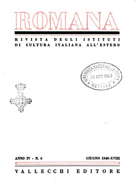 Romana rivista mensile degli istituti di cultura italiana all'estero