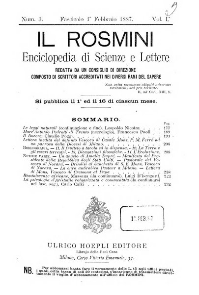 Il Rosmini enciclopedia di scienze e lettere