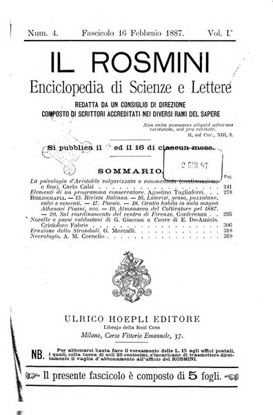 Il Rosmini enciclopedia di scienze e lettere