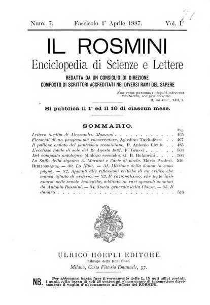 Il Rosmini enciclopedia di scienze e lettere