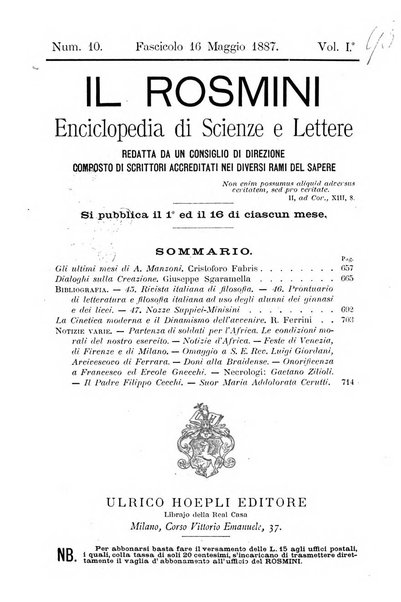 Il Rosmini enciclopedia di scienze e lettere