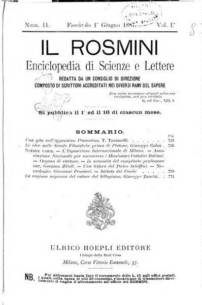 Il Rosmini enciclopedia di scienze e lettere