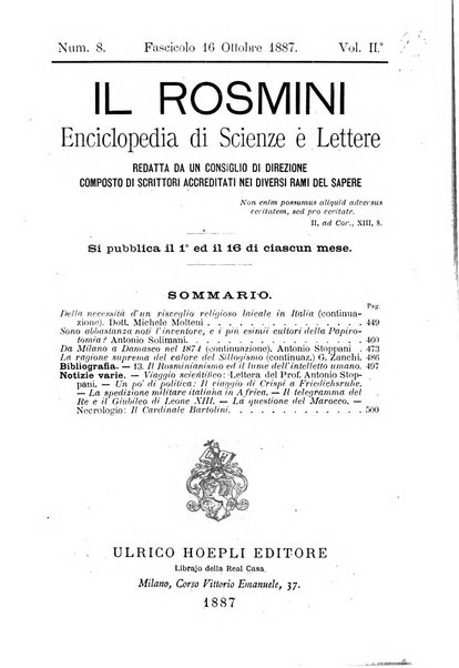 Il Rosmini enciclopedia di scienze e lettere