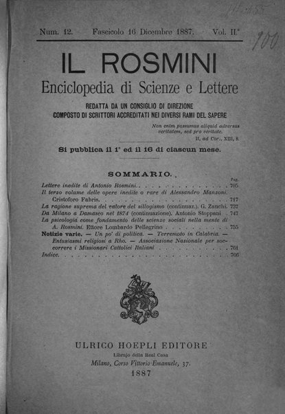 Il Rosmini enciclopedia di scienze e lettere