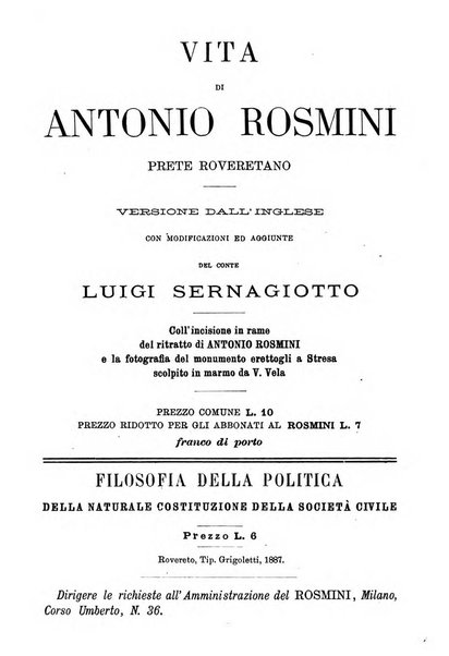 Il Rosmini enciclopedia di scienze e lettere