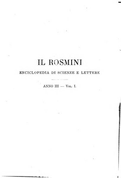 Il Rosmini enciclopedia di scienze e lettere