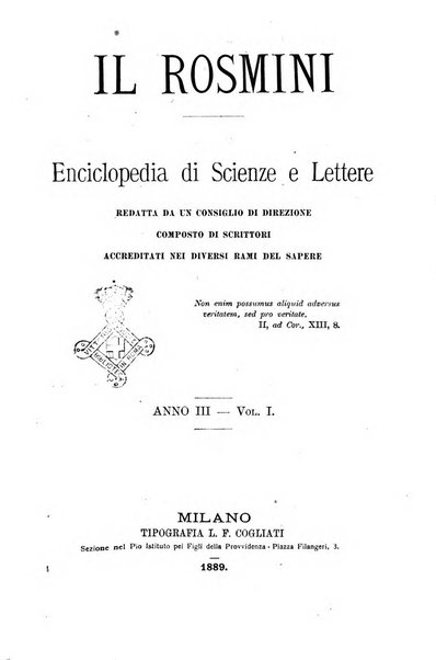 Il Rosmini enciclopedia di scienze e lettere