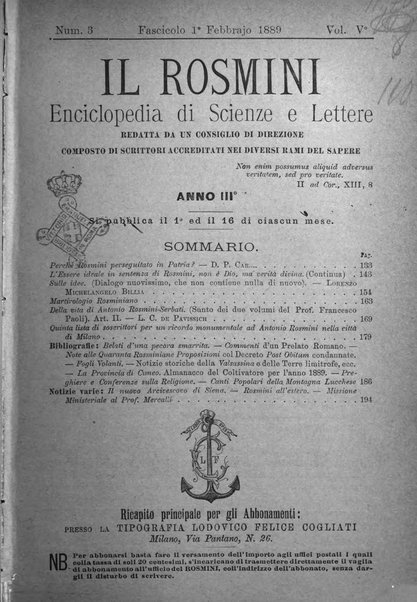 Il Rosmini enciclopedia di scienze e lettere