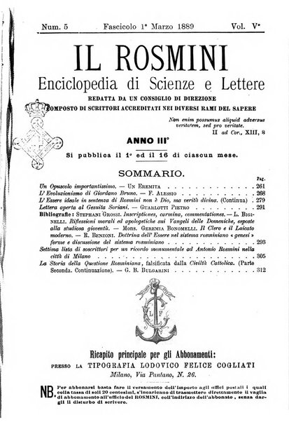 Il Rosmini enciclopedia di scienze e lettere