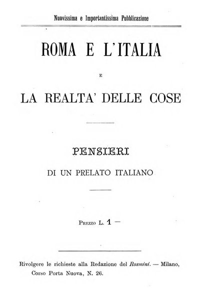 Il Rosmini enciclopedia di scienze e lettere