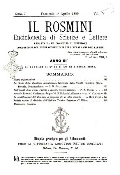 Il Rosmini enciclopedia di scienze e lettere