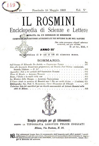 Il Rosmini enciclopedia di scienze e lettere