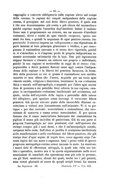 La sapienza rivista di filosofia e lettere