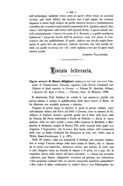 La sapienza rivista di filosofia e lettere