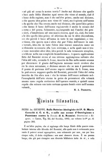 La sapienza rivista di filosofia e lettere