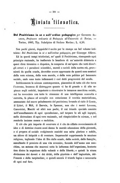 La sapienza rivista di filosofia e lettere