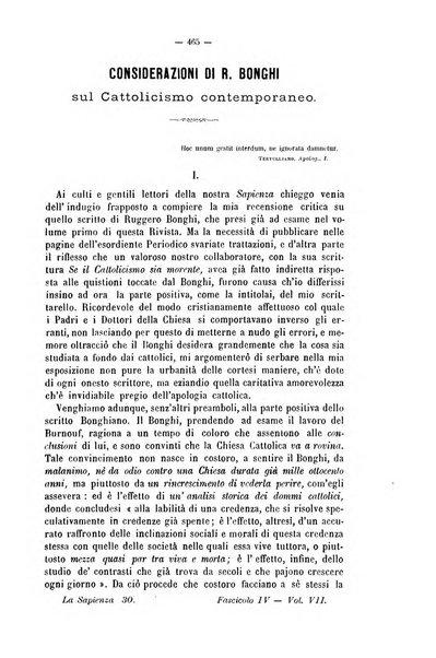 La sapienza rivista di filosofia e lettere