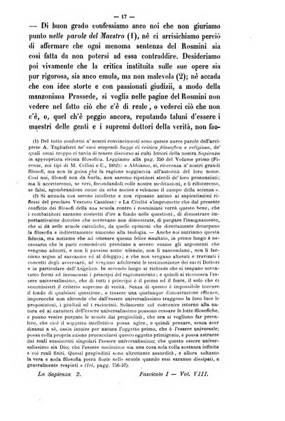 La sapienza rivista di filosofia e lettere