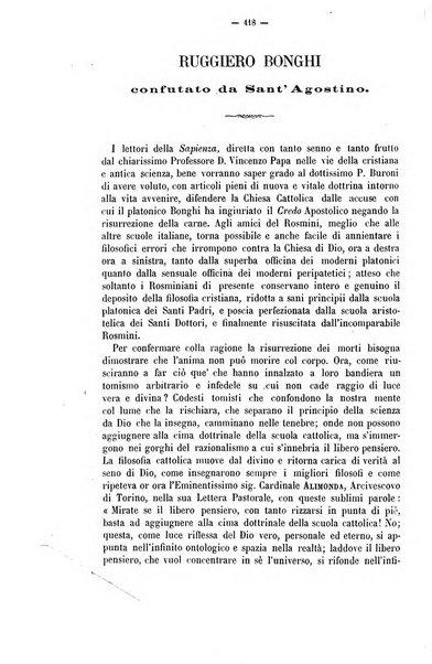 La sapienza rivista di filosofia e lettere