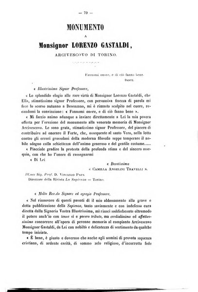 La sapienza rivista di filosofia e lettere