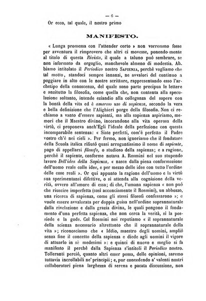 La sapienza rivista di filosofia e lettere