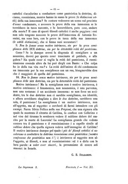 La sapienza rivista di filosofia e lettere