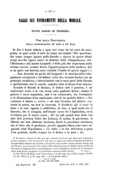 La sapienza rivista di filosofia e lettere